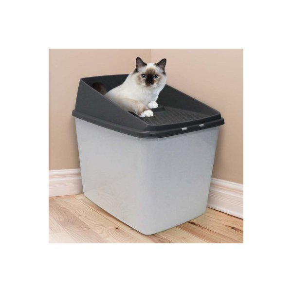 Xl Top Entry Cat Litter Box No Mess Large Enclosed Covered Tray