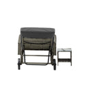 Wheeled Sun Lounger with Table Patio Set Grey