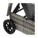 Wheeled Sun Lounger with Table Patio Set Grey