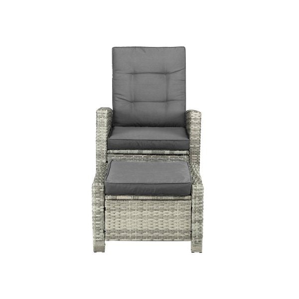 Recliner Chairs Sun lounge Wicker Sofa Grey