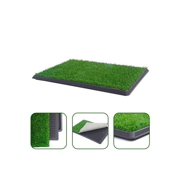 Xl Indoor Dog Toilet Grass Training Mat Loo Pad Potty With 3 Grass