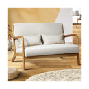 Armchair Couch Pillows 2 Seater Fabric Beige