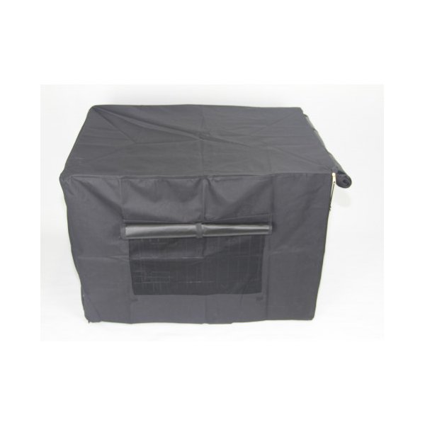 42 Dog Cat Rabbit Collapsible Crate Pet Cage Canvas Cover Black