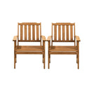 Outdoor Armchair Wooden Patio Set of 2 Chairs