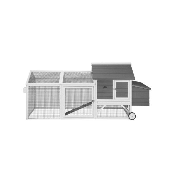 Rabbit Hutch With Wheels Chicken Coop 225 X 80 X 105Cm