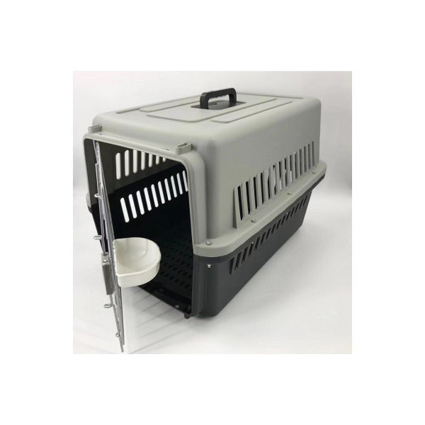 Large Crate Pet Carrier Airline Cage With Tray Bowl And Wheel