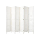 6 Panel Room Divider Privacy Screen White