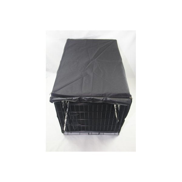 42 Dog Cat Rabbit Collapsible Crate Pet Cage Canvas Cover Black