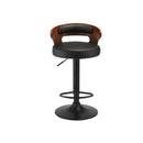 2x Bar Stools with Gas Lift Swivel Black