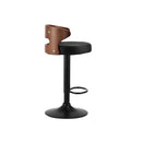 2x Bar Stools with Gas Lift Swivel Black