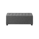 Storage Ottoman Faux Linen Grey