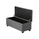 Storage Ottoman Faux Linen Grey
