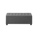 Storage Ottoman Faux Linen Grey