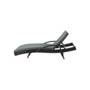 Outdoor Sun Lounger Waterproof Adjustable Black  X2