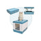 Xl Portable Cat Litter Box Tray Foldable With Handle And Scoop Blue