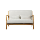 Armchair Couch Pillows 2 Seater Fabric Beige
