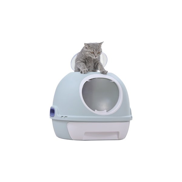 Cat Litter Box Tray House With Sky Window Drawer Photocatalyst Purifier