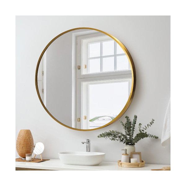 Wall Mirrors Round Gold 80cm