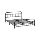 Metal Bed Frame Double Size Railing-style Black