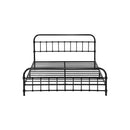 Metal Bed Frame Double Size Railing-style Black