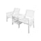 Wooden Garden Bench 2 Seat Chair&Table White