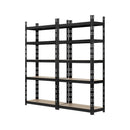 2x Warehouse Storage Rack 5-tier 1.8m