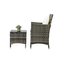 Outdoor Furniture Patio Chairs Table 3PCS Grey