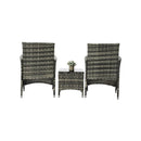 Outdoor Furniture Patio Chairs Table 3PCS Grey