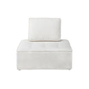 Modular Armless Sofa Sherpa White