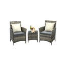 Outdoor Furniture Patio Chairs Table 3PCS Grey