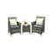 Outdoor Furniture Patio Chairs Table 3PCS Grey