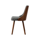 Dining Chairs Wooden Faux Leather Seatx2 Grey