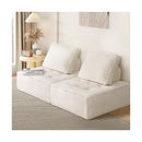 Modular Armless Sofa Sherpa White