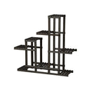 Plant Stand 6 Tiers Wooden Shelving Black