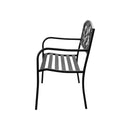 Garden Bench 3 Seater Bird Pattern Black