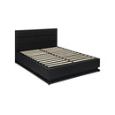 Queen Bed Frame Gas Lift Rgb Storage Space Black