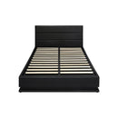 Queen Bed Frame Gas Lift Rgb Storage Space Black