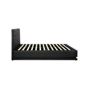 Queen Bed Frame Gas Lift Rgb Storage Space Black
