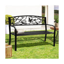 Garden Bench 3 Seater Bird Pattern Black
