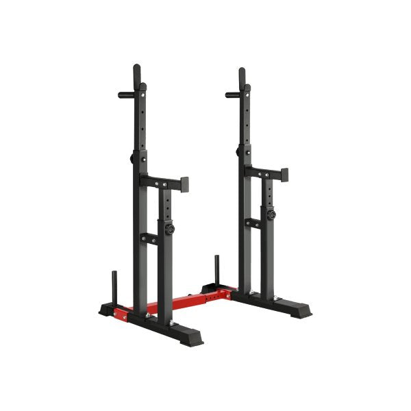 Adjustable Squat Rack Barbell Bar Stand Black