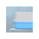 Large Deep Cat Kitty Litter High Wall Tray With Scoop Blue