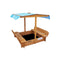 Kids Sandpit Wooden Sandbox Beach with Canopy