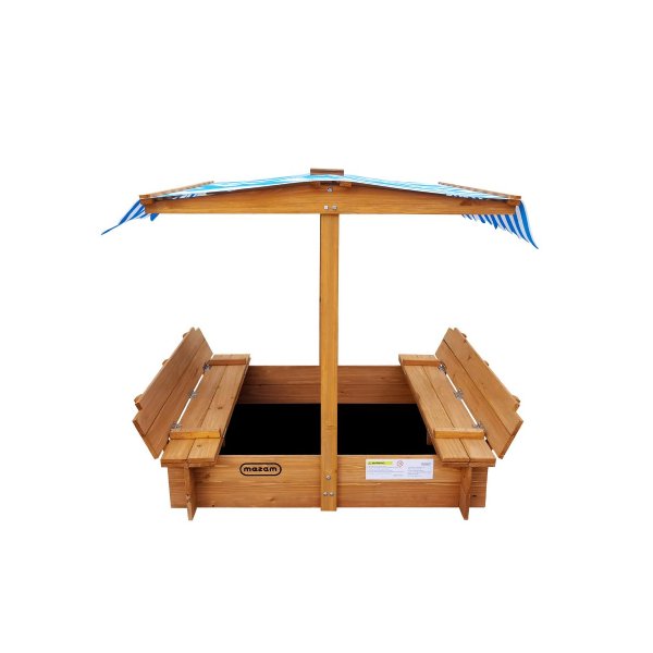 Kids Sandpit Wooden Sandbox Beach with Canopy