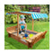 Kids Sandpit Wooden Sandbox Beach with Canopy