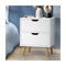 Bedside Tables 2 Drawers Air Gap Handle White