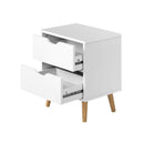 Bedside Tables 2 Drawers Air Gap Handle White