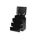Bedside Table RGB LED 3 Drawers Black