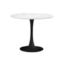 90cm Dining Table Marble Tulip Shape White&Black