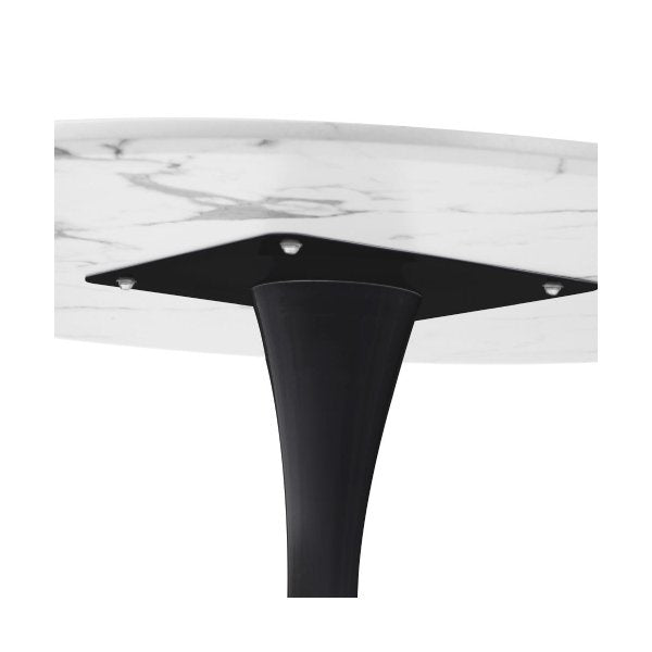 90cm Dining Table Marble Tulip Shape White&Black