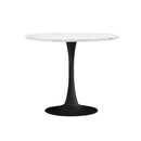 90cm Dining Table Marble Tulip Shape White&Black